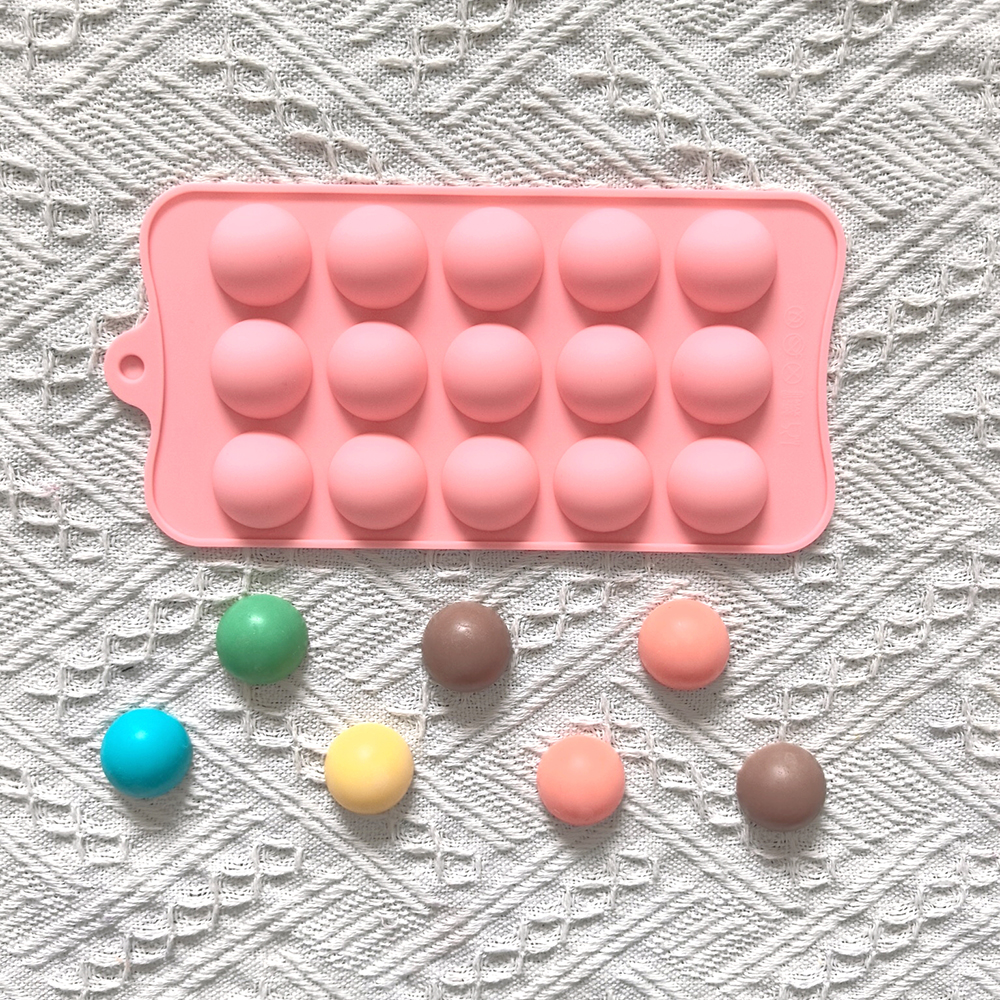 Kitchen Baking Cookies - 15 cavity semi-circular chocolate silicone mold,