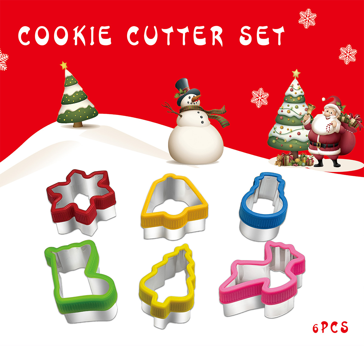 Kitchen Baking Cookies - Christmas cookie cutting handguard 6-piece set,