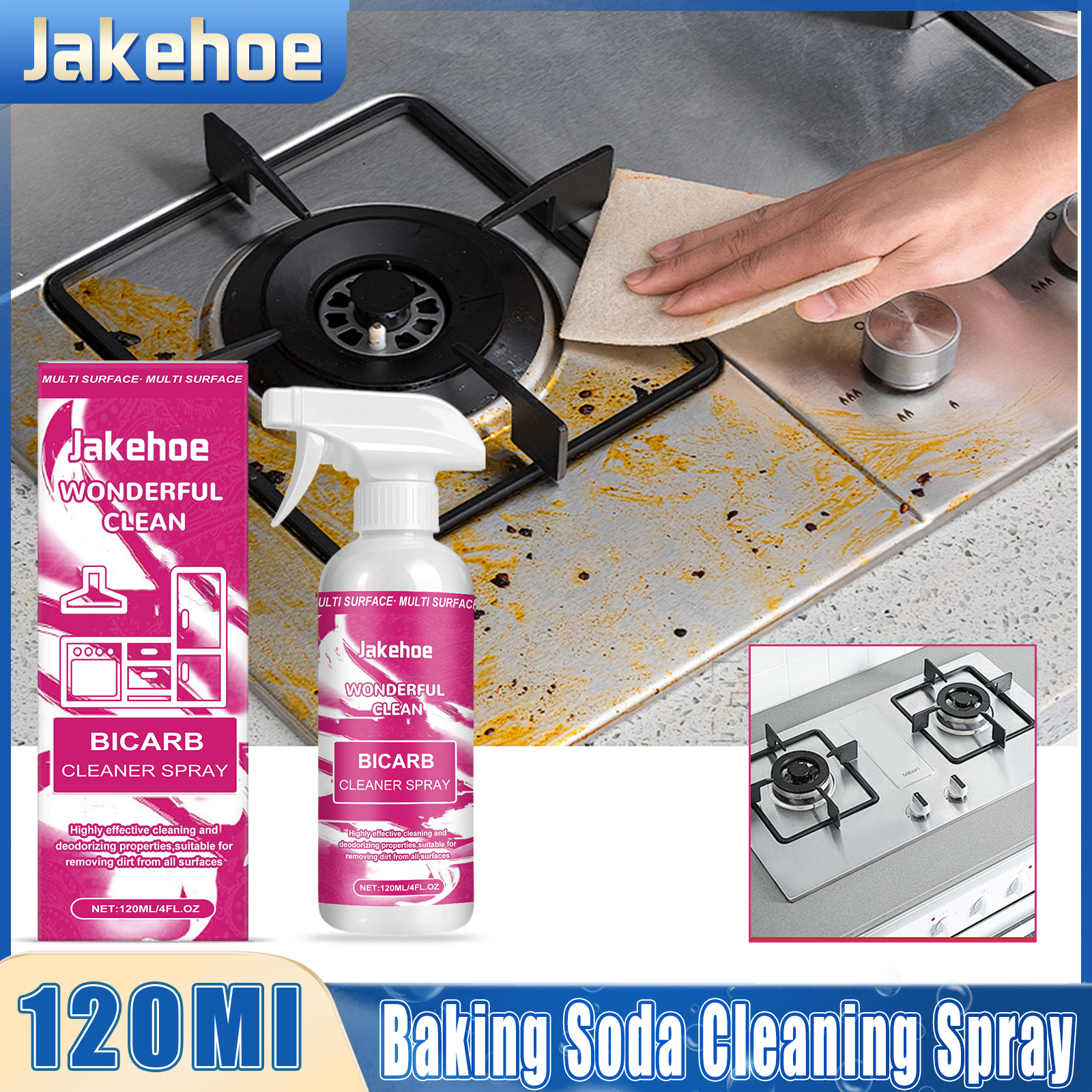 Kitchen Baking Soda - Baking Soda Heavy-Duty Grease Cleaner Spray