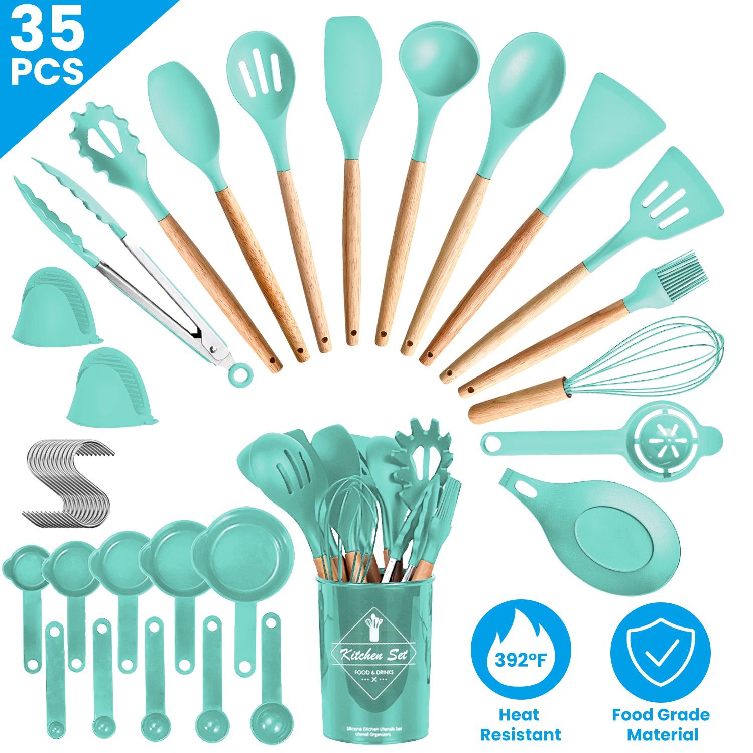 Kitchen Baking Necessities - 35Pcs Kitchen Cooking Utensils Set Spatula