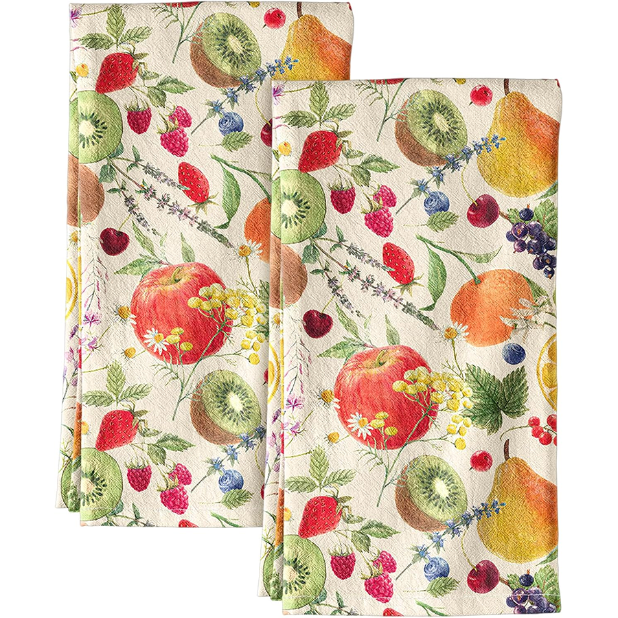 Kitchen Baking Necessities - 2Pcs, Fruit Party Kitchen Towels, Best