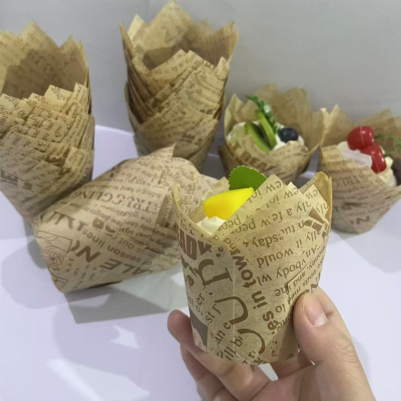 Kitchen Baking Paper - 50Pcs/100Pcs Cartoon Natural Newspaper Style Tulip