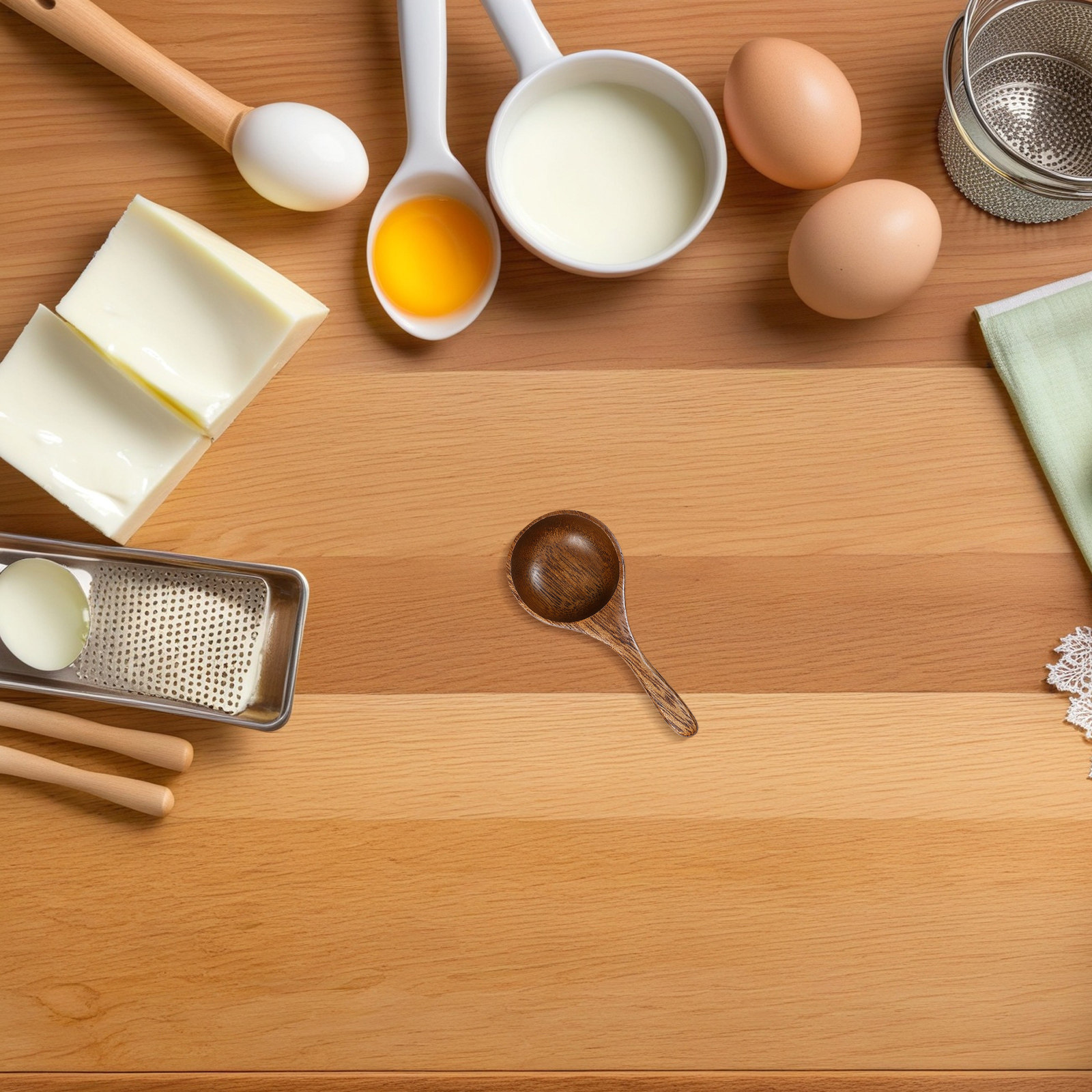 Kitchen Baking Soda - Wooden Coffee Scoop Measuring Spoon for
