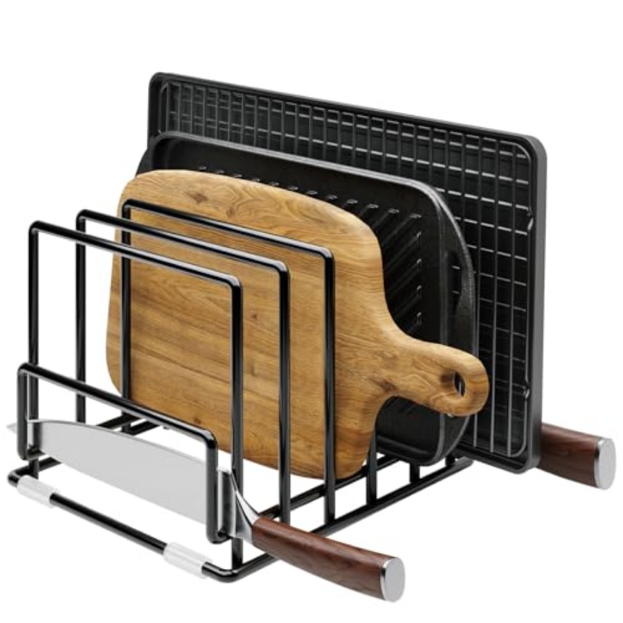 Cutting Board Organizer Rack w - Kitchen Cabinet Baking Organizer avis et prix