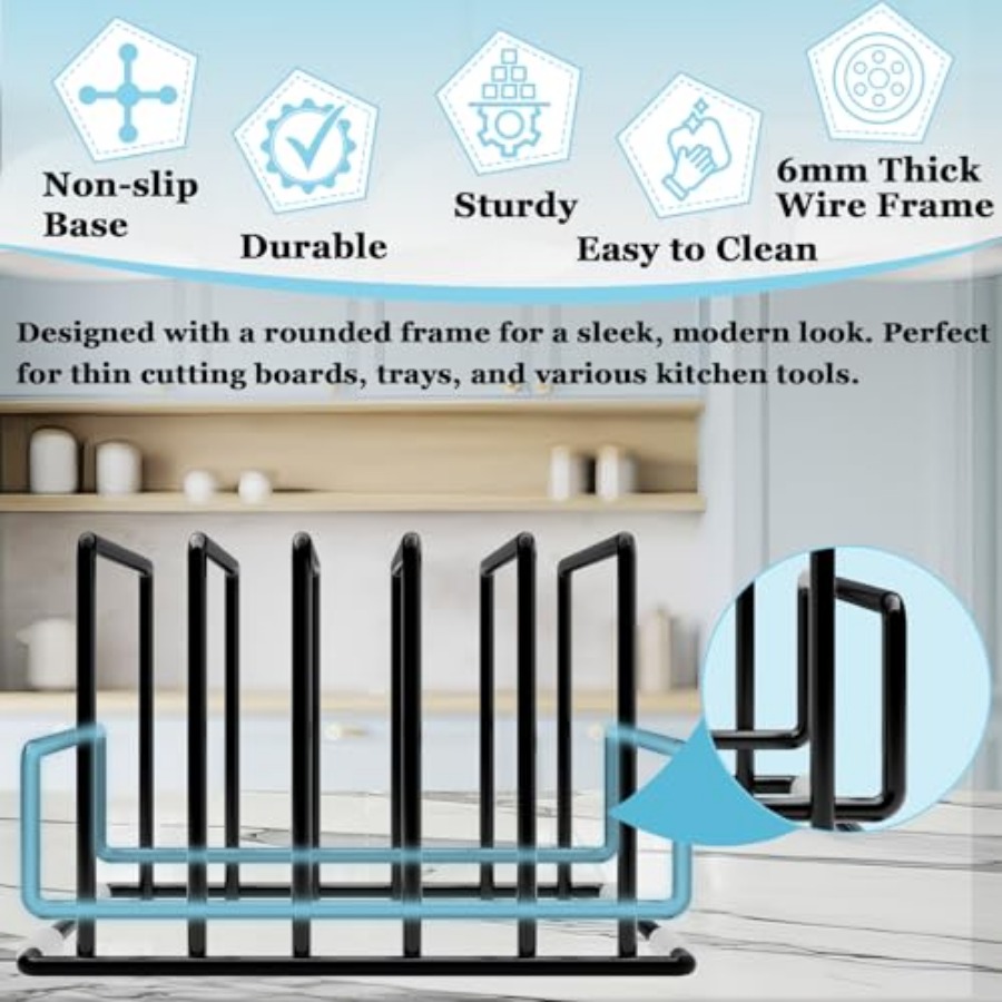 Cutting Board Organizer Rack w - Kitchen Cabinet Baking Organizer avis et prix
