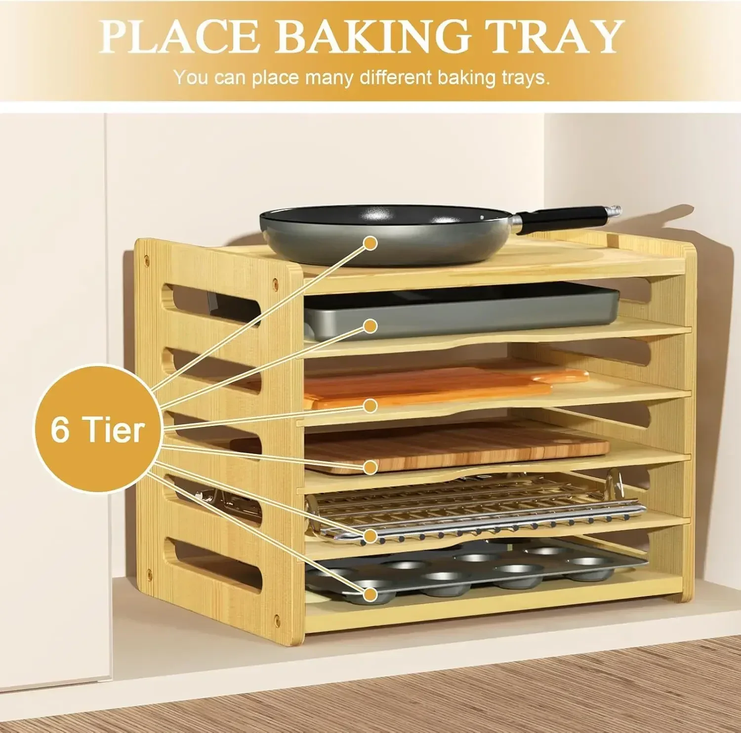 XMSJ-Sale6 Tier Wooden Cabinet - Kitchen Cabinet Baking Organizer avis et prix