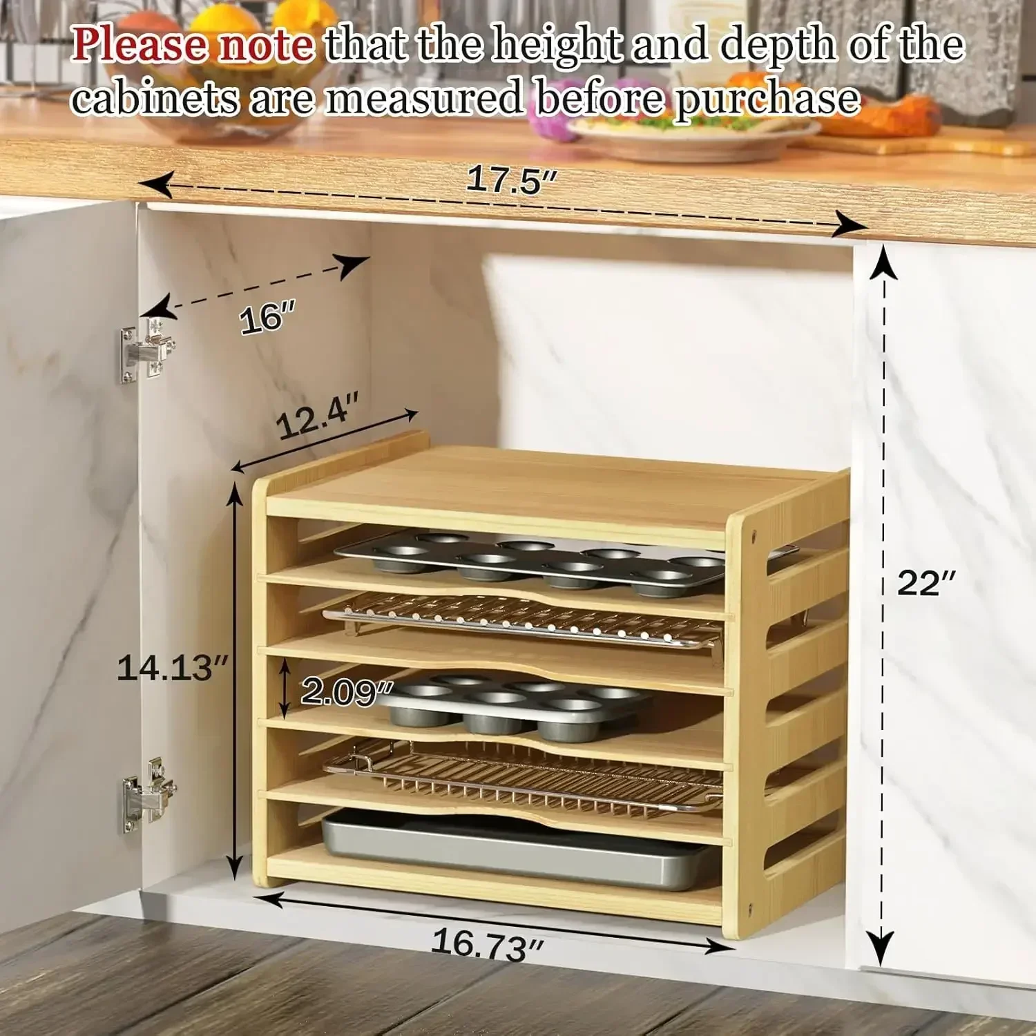 XMSJ-Sale6 Tier Wooden Cabinet - Kitchen Cabinet Baking Organizer avis et prix