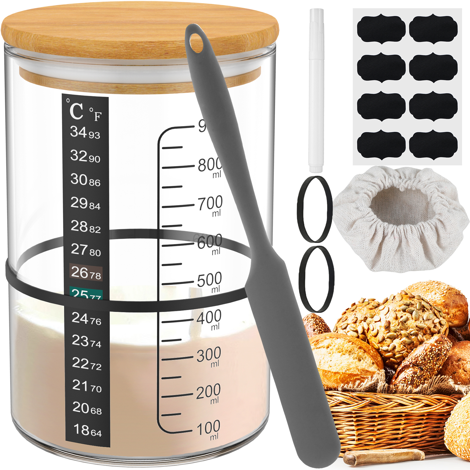 Sourdough Starter Jar Kit Sour - Kitchen Baking Soda avis et prix