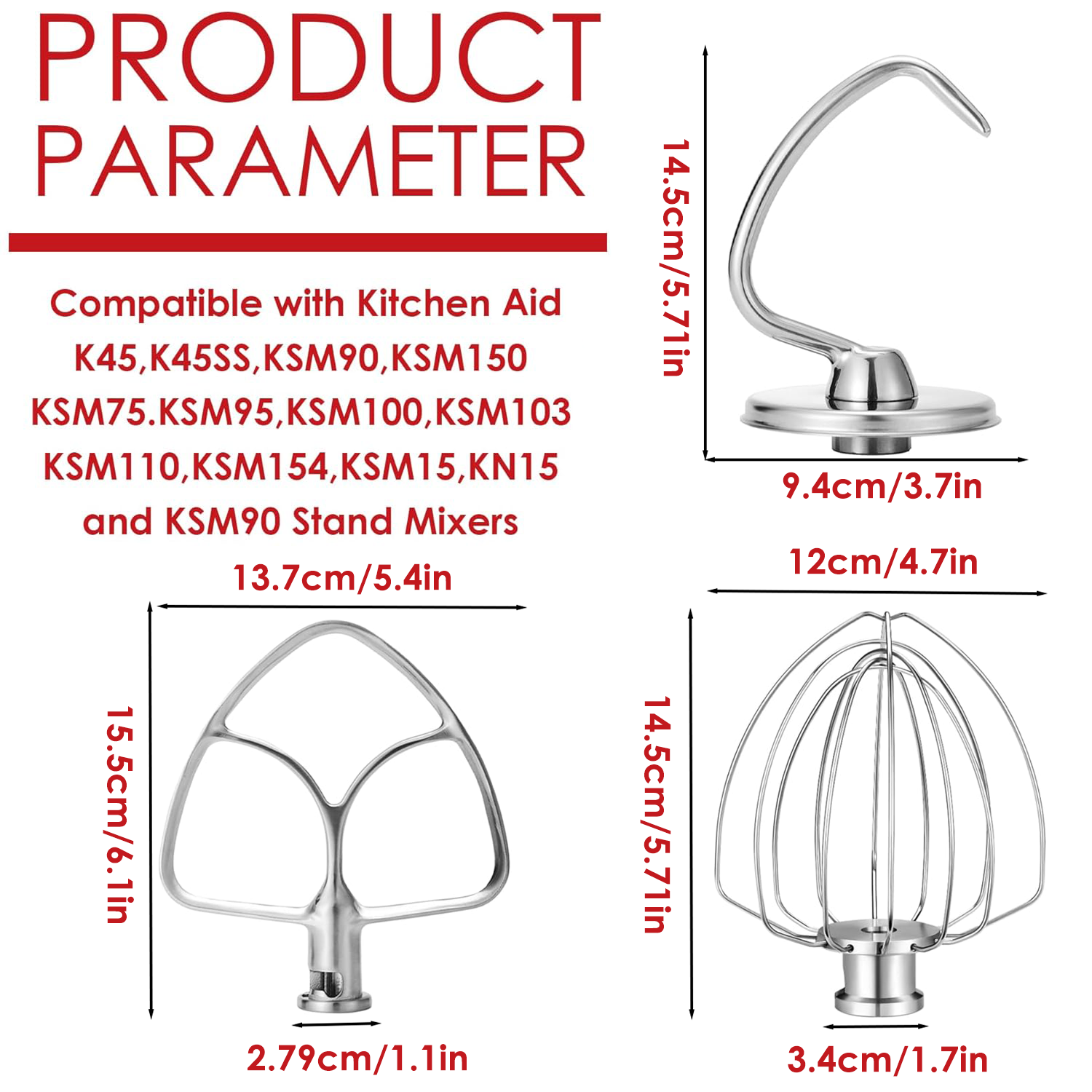 Stainless Steel 3-Piece Mixer  - Kitchenaid Baking Set avis et prix