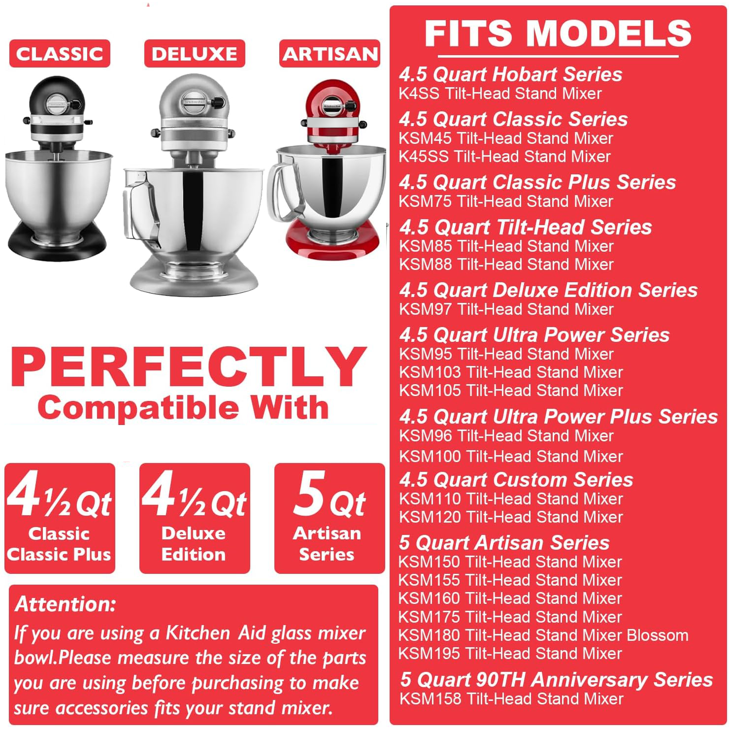 Stainless Steel 3-Piece Mixer  - Kitchenaid Baking Set avis et prix