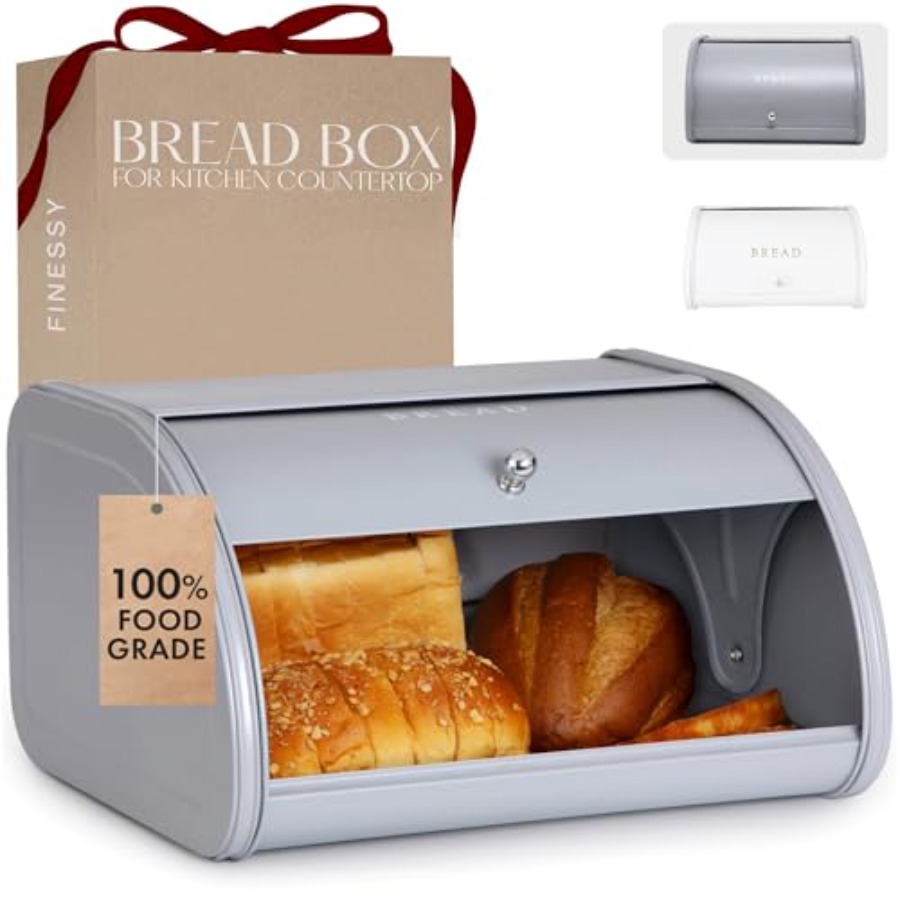 Modern Metal Bread Box for Kit - Kitchen Baking Mat avis et prix