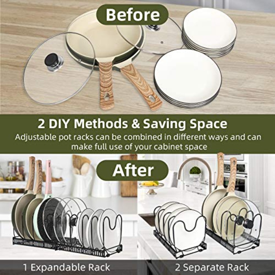 Pot Rack -Expandable Pan Organ - Kitchen Cabinet Baking Organizer avis et prix