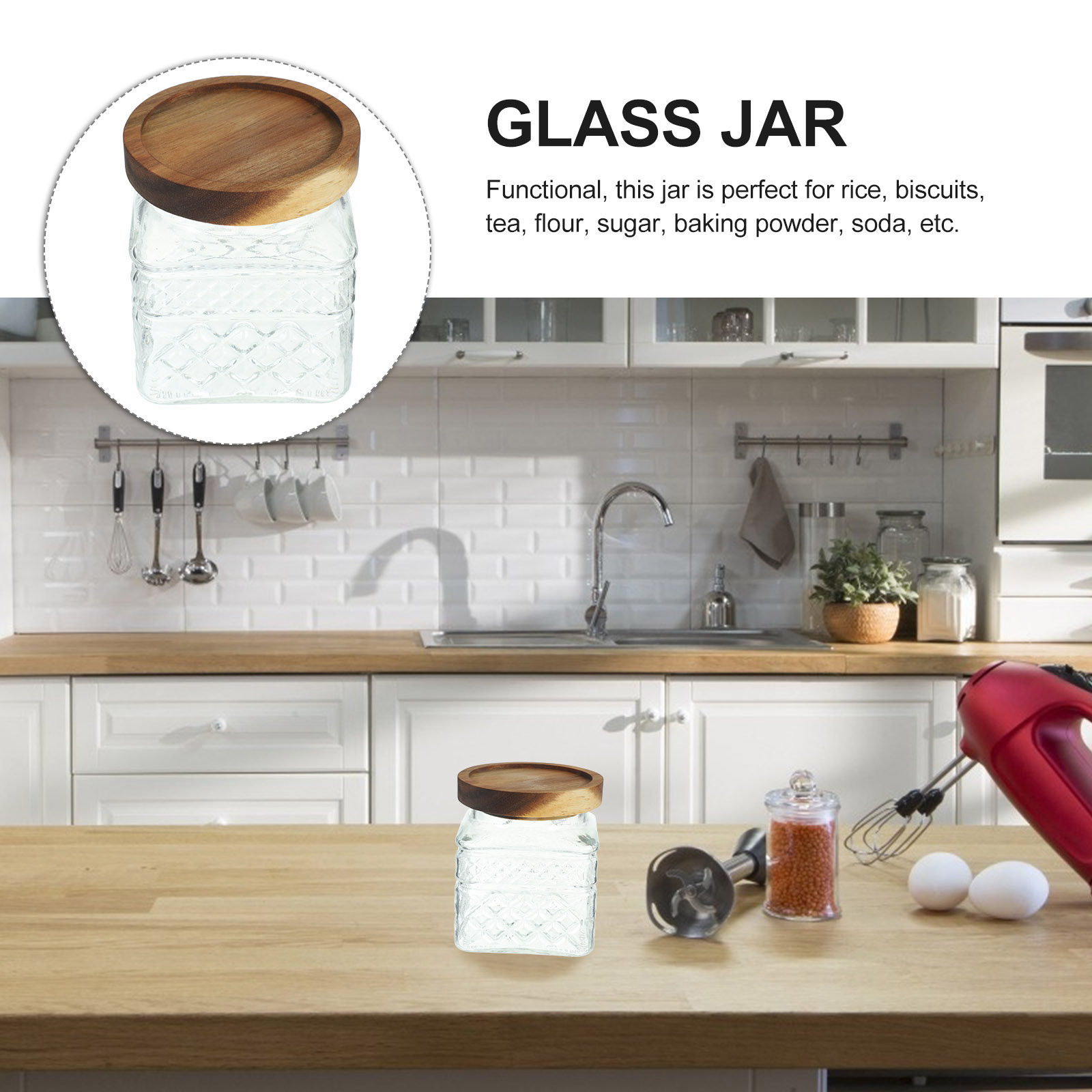 Airtight Glass Canister with N - Kitchen Baking Soda avis et prix