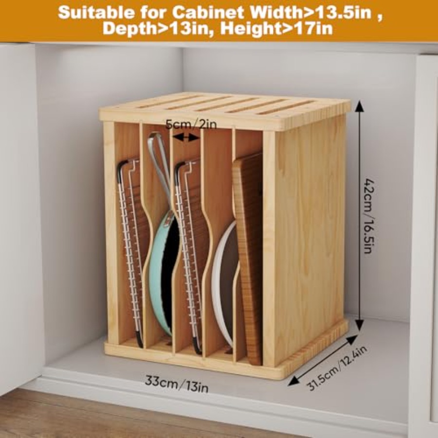 Wood Cabinet Tray Dividers 6 T - Kitchen Cabinet Baking Organizer avis et prix