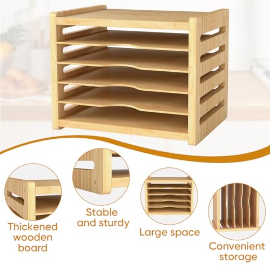 Wood Cabinet Tray Dividers 6 T - Kitchen Cabinet Baking Organizer avis et prix