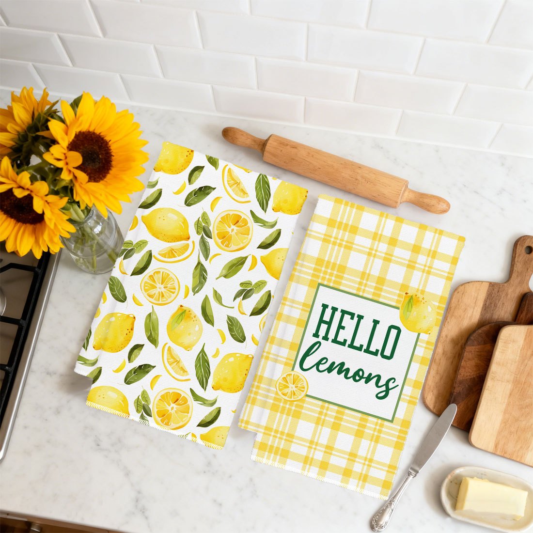 2Pcs, Yellow and White Checker - Kitchen Baking Necessities avis et prix