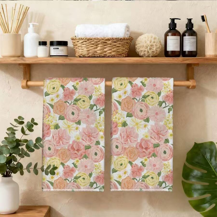 2Pcs, Cream-Colored Floral Kit - Kitchen Baking Necessities avis et prix