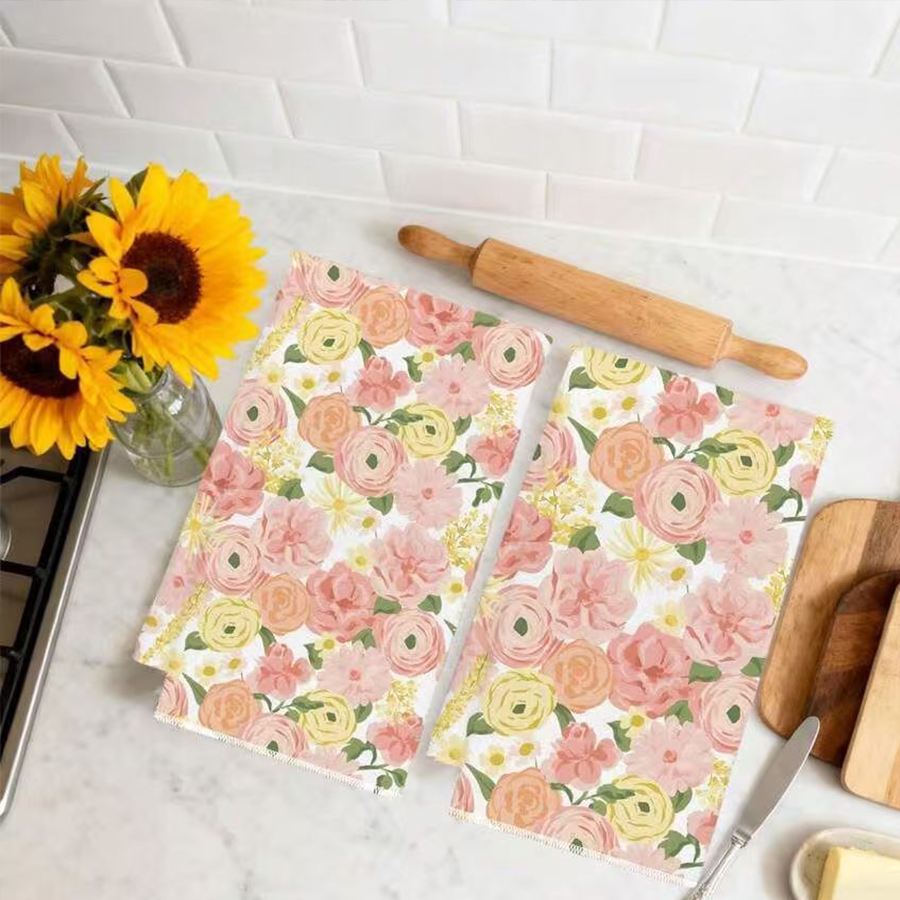 2Pcs, Cream-Colored Floral Kit - Kitchen Baking Necessities avis et prix