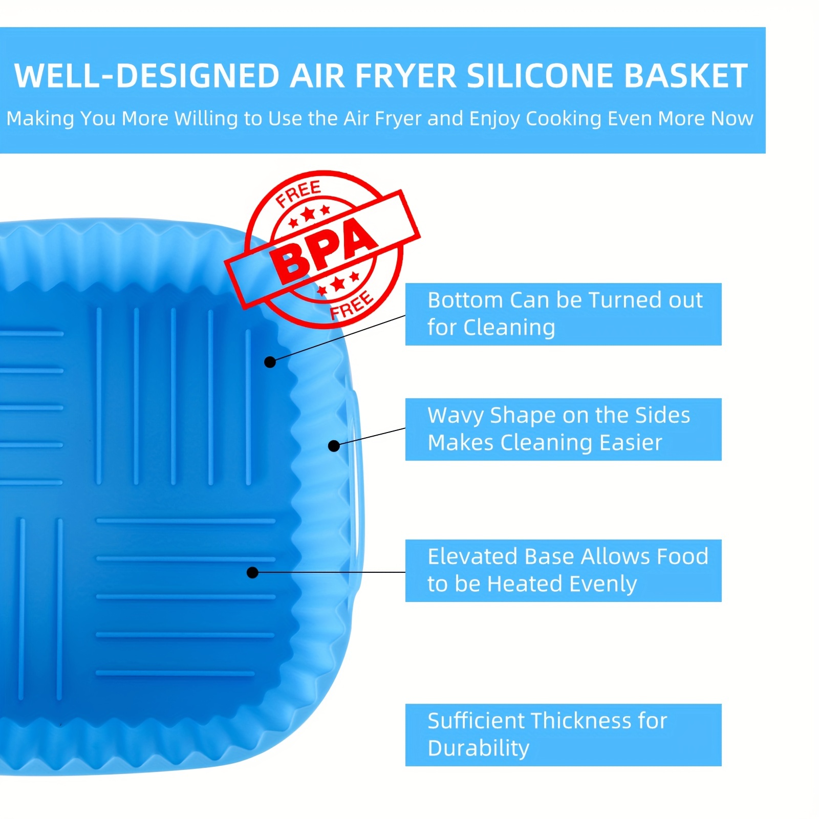 1 square silicone air fryer li - Kitchen Baking Gadgets avis et prix