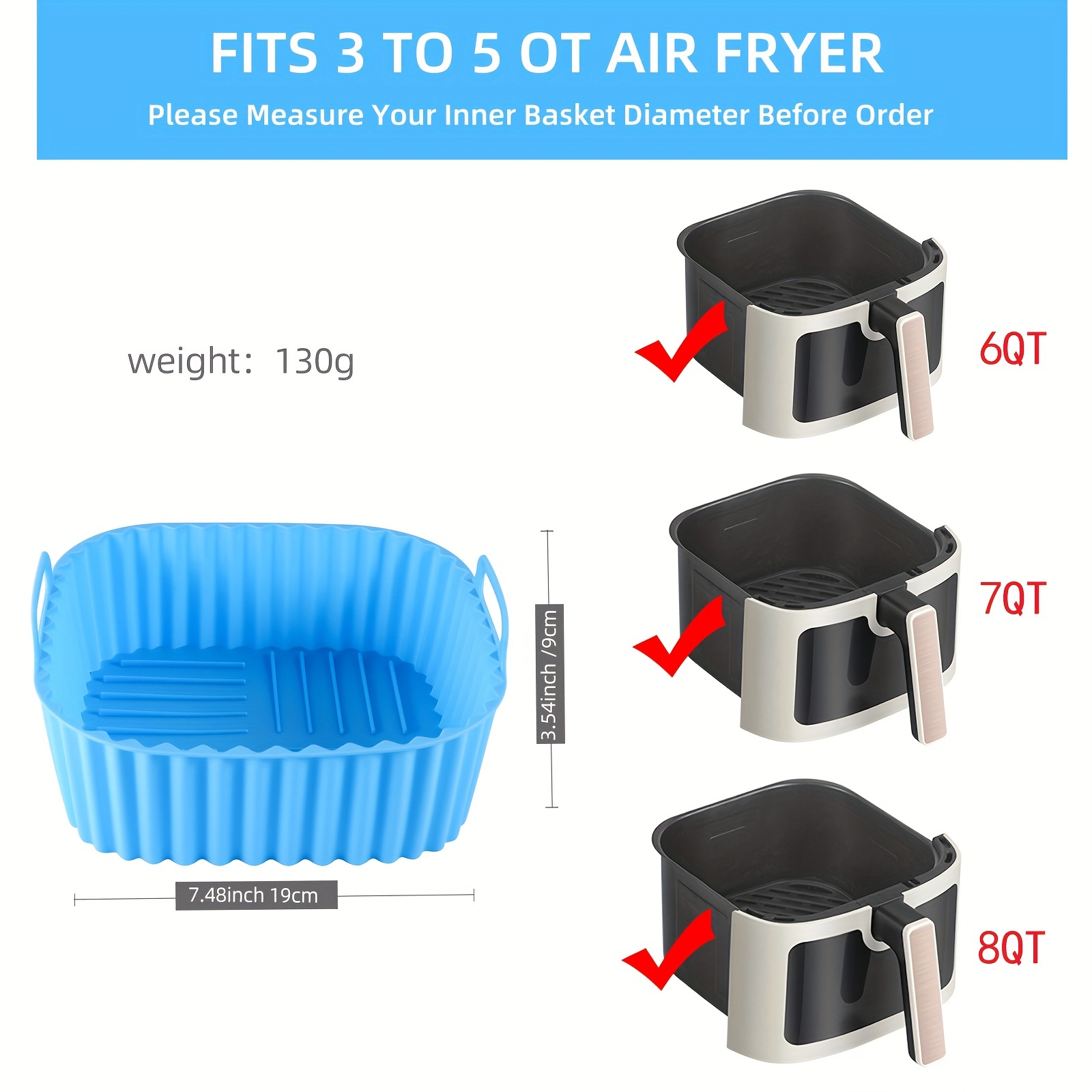 1 square silicone air fryer li - Kitchen Baking Gadgets avis et prix