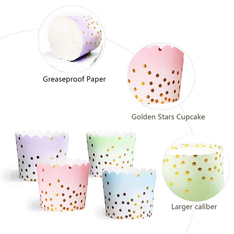 50Pcs Gold Dots Paper Baking C - Kitchen Baking Paper avis et prix