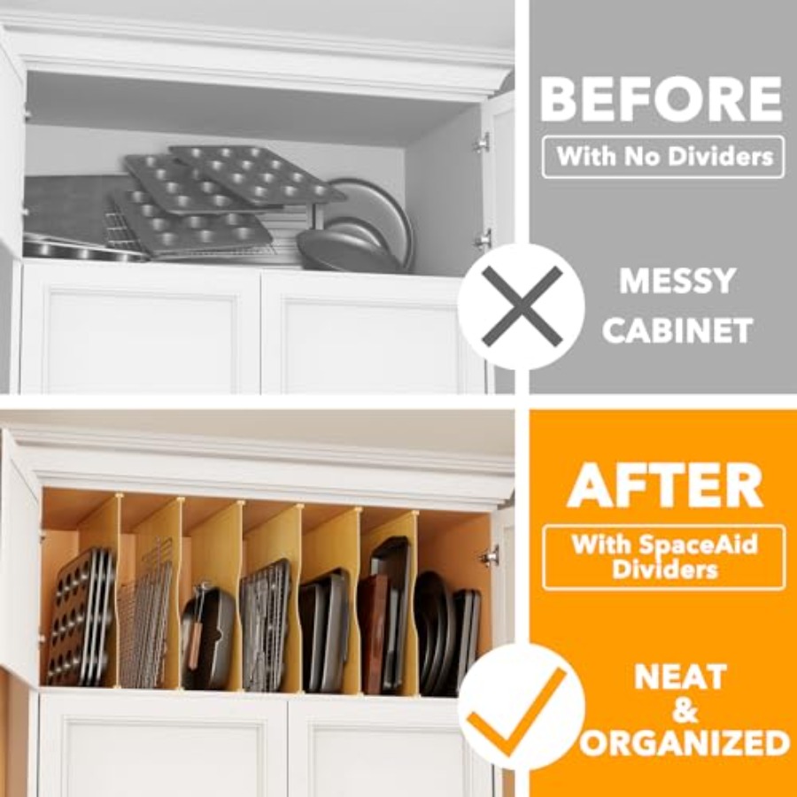6 Pack Tray Dividers for Cabin - Kitchen Cabinet Baking Organizer avis et prix