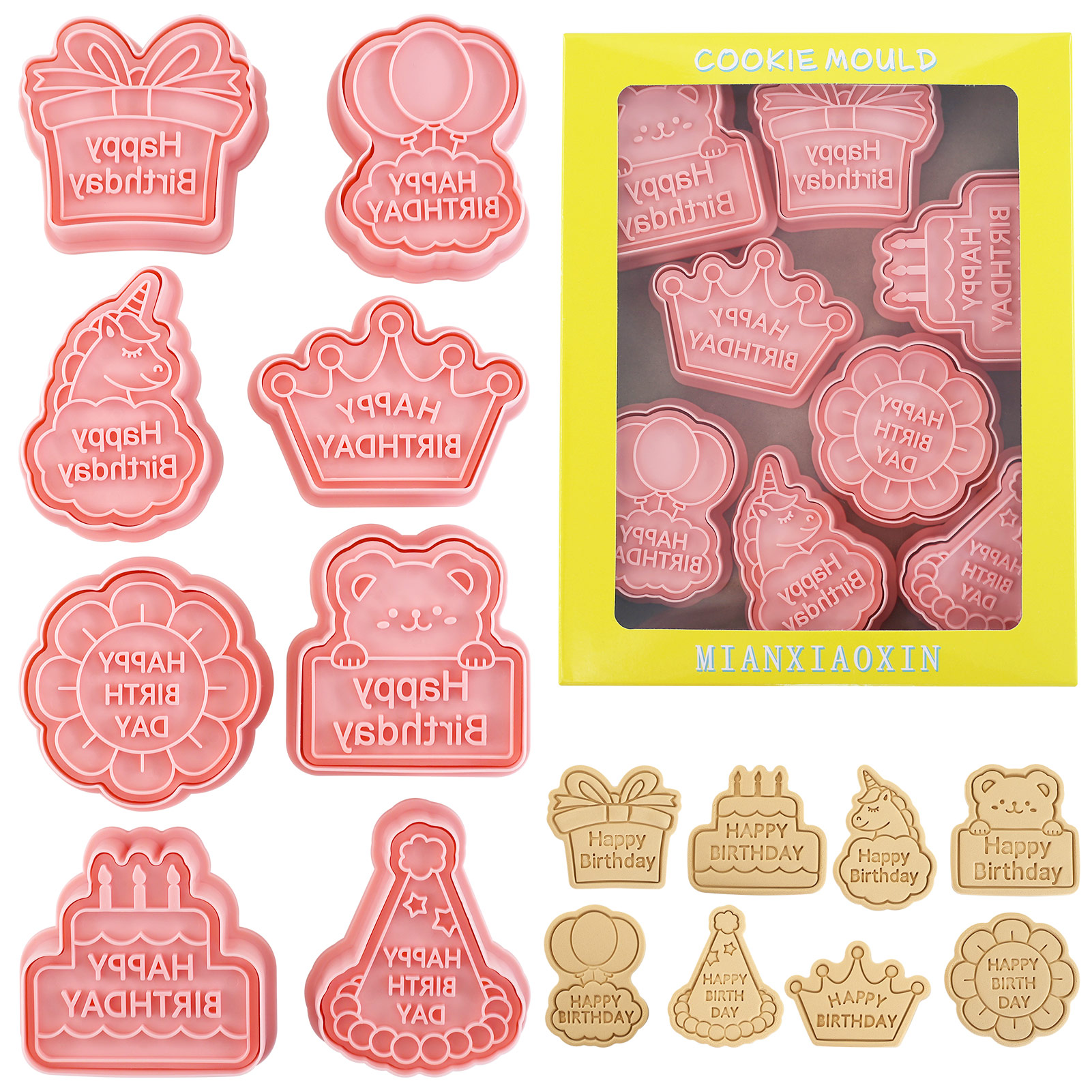 8pcs Happy Birthday Cookie Cut - Kitchen Baking Cookies avis et prix