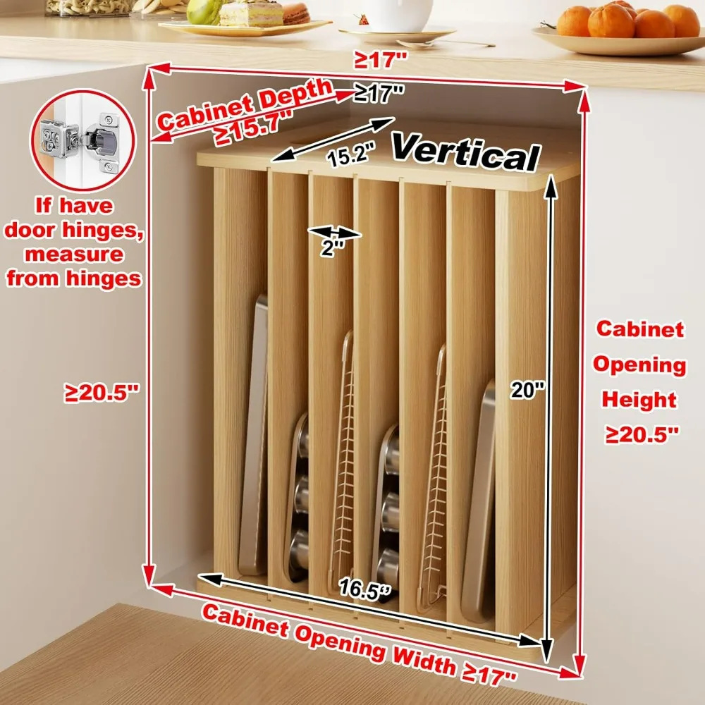 Wooden 7-Tier Cabinet Dividers - Kitchen Cabinet Baking Organizer avis et prix