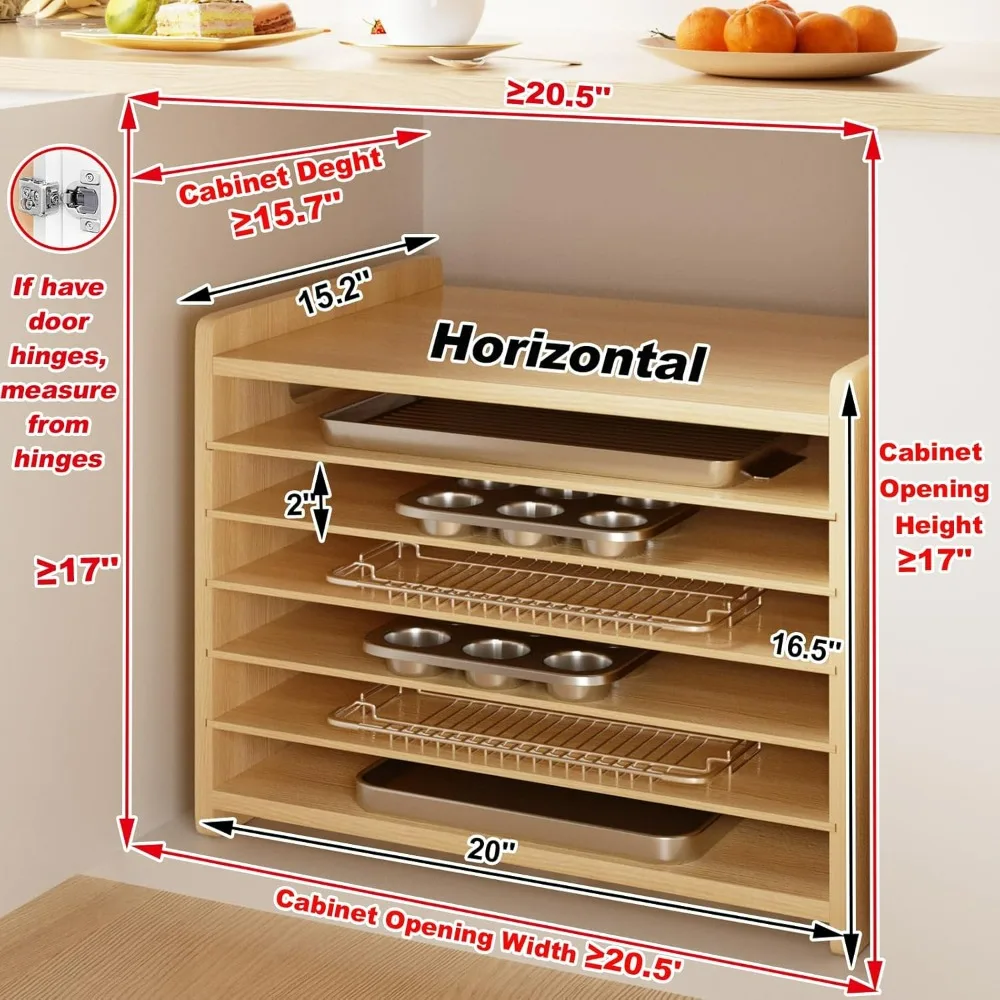 Wooden 7-Tier Cabinet Dividers - Kitchen Cabinet Baking Organizer avis et prix