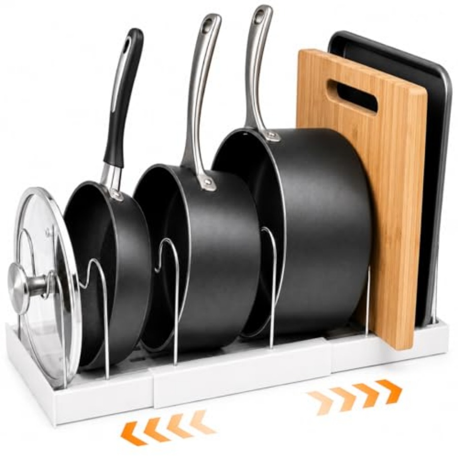 Pot Rack:Expandable Pan Organi - Kitchen Cabinet Baking Organizer avis et prix