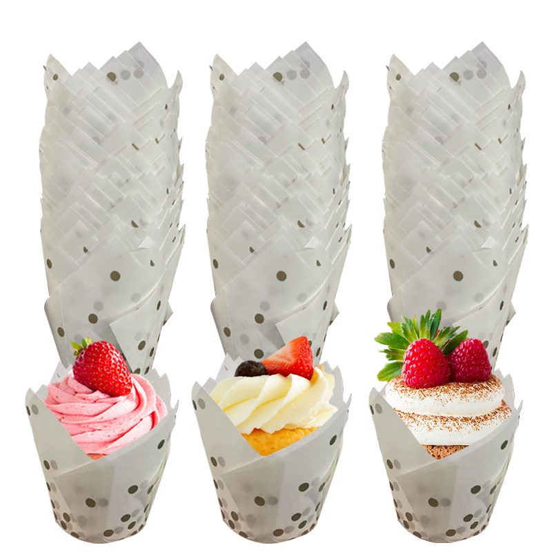 50Pcs/100Pcs Gold Dot Tulip Ca - Kitchen Baking Paper avis et prix