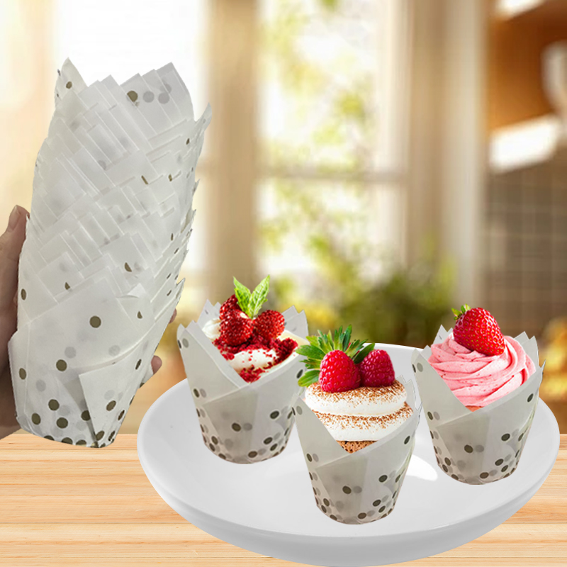50Pcs/100Pcs Gold Dot Tulip Ca - Kitchen Baking Paper avis et prix