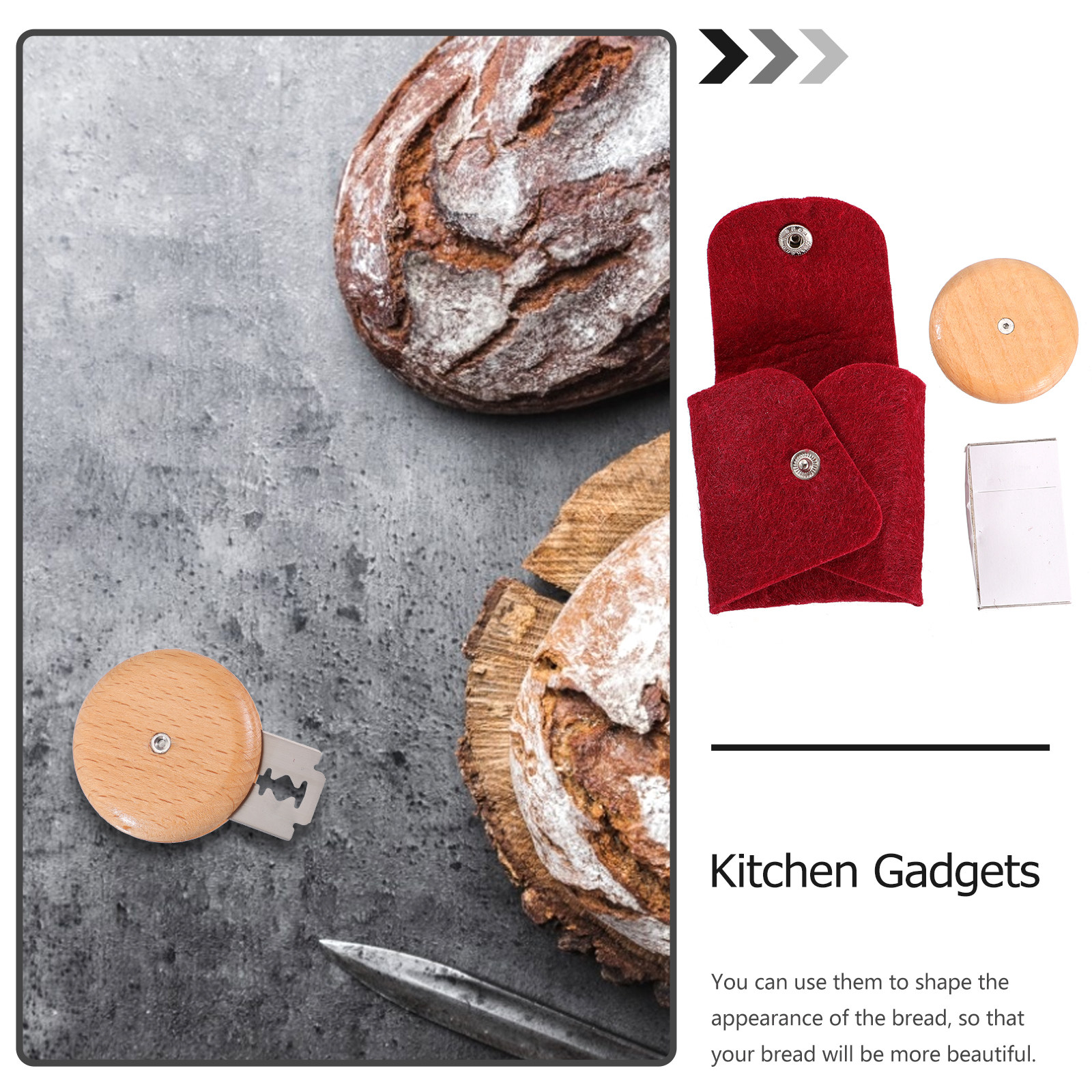 Bread Knife Set Wood Slicer St - Kitchen Baking Gadgets avis et prix