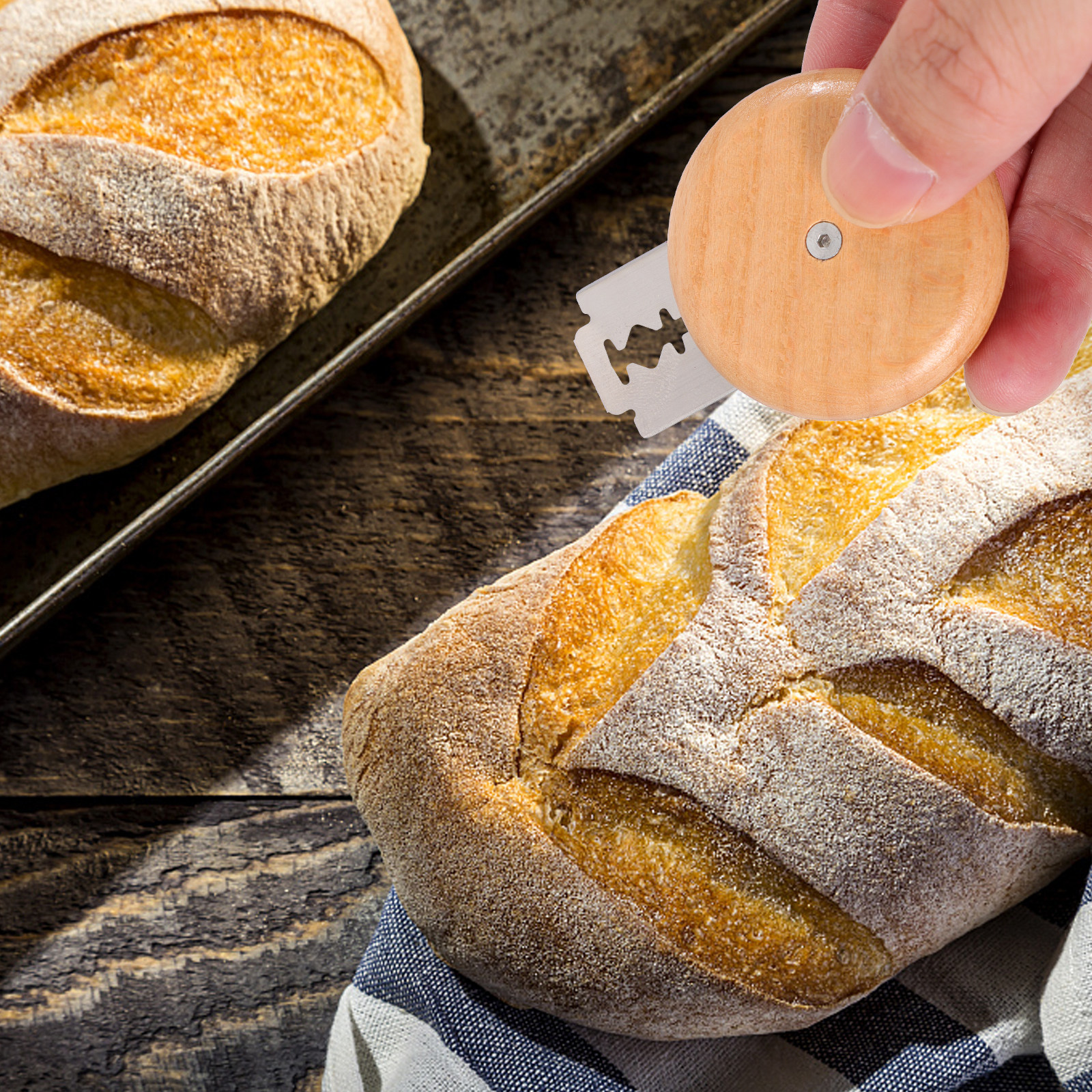 Bread Knife Set Wood Slicer St - Kitchen Baking Gadgets avis et prix